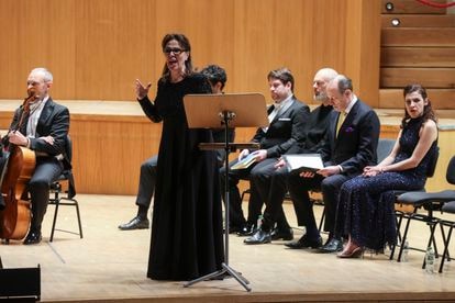 La contralto Sara Mingardo, durante su interpretación de Penélope en la ópera de Monteverdi 'Il ritorno di Ulisse in patria', el pasado domingo en Madrid.
